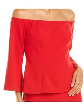 Trina Turk Off-Shoulder Red refined Top